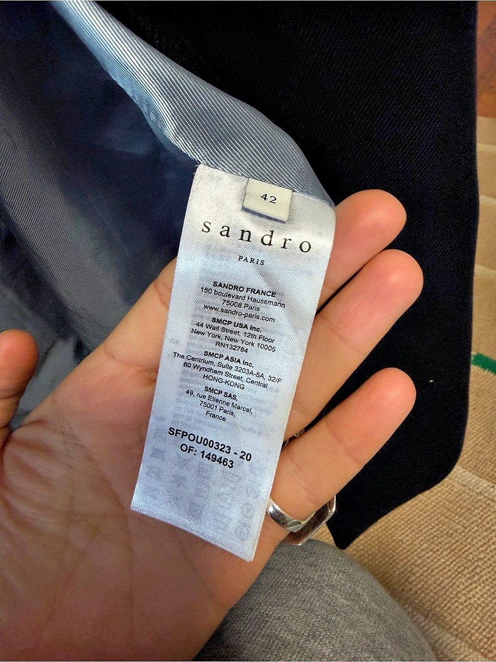 Authentic Sandro Black Double-Breasted Coat Size 42 Like New - Picture 5 of 5